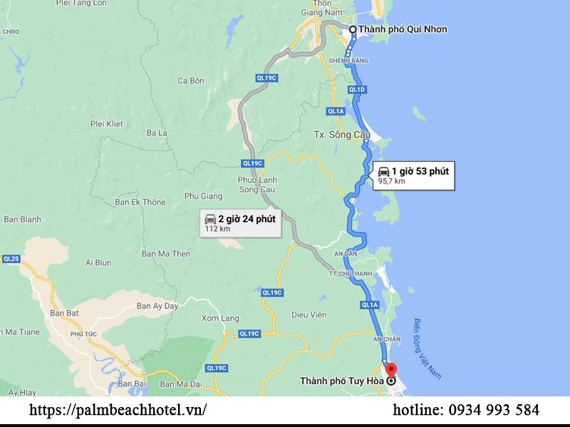 Di chuyển từ Quy nhơn ra Phú Yên bằng phương tiện gì?